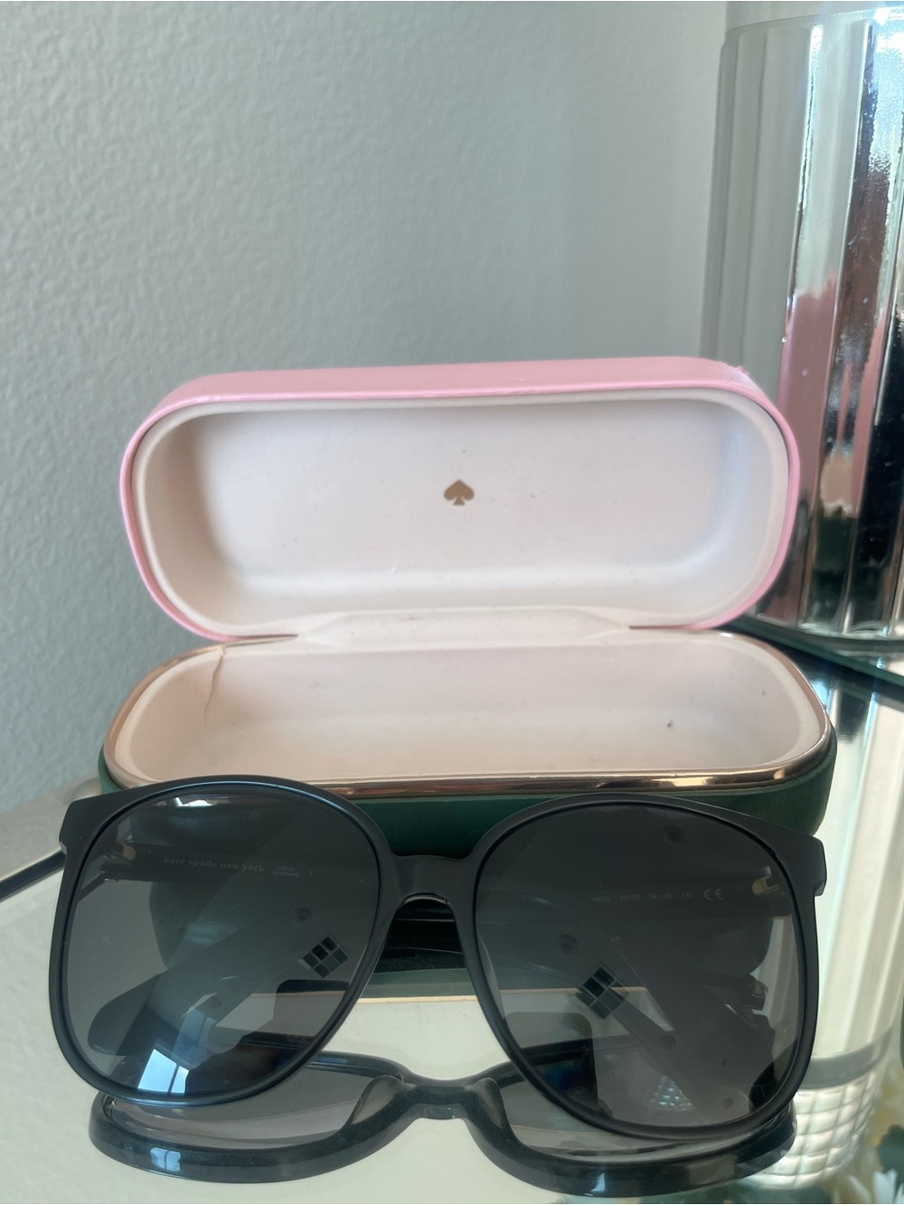 kate spade Black Women's Sunglasses with Pink Case